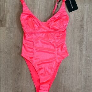 NWT Hot pink One piece bodysuit